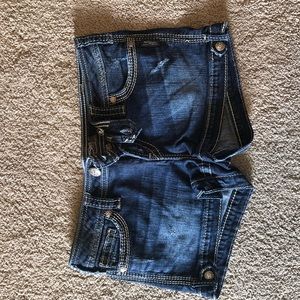 NWOT Silver denim shorts